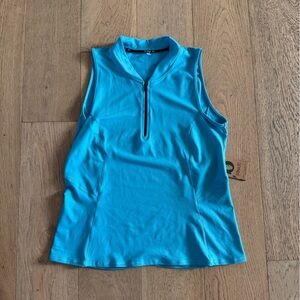 Donna Jo Womens Sleeveless Top Aqua Blue Size 2 (L)